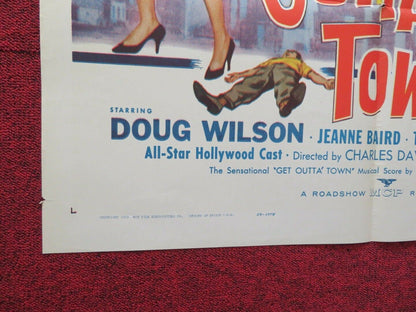 GET OUTTA' TOWN   FOLDED US ONE SHEET POSTER DOUG WILSON TONY LOUIS 1959