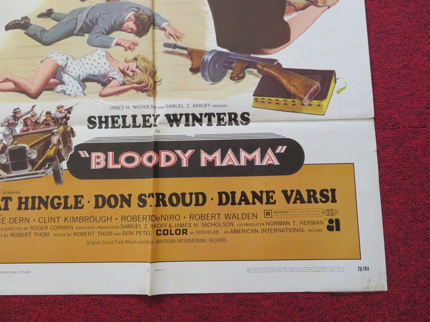 BLOODY MAMA  FOLDED US ONE SHEET POSTER PAT HINGLE DON STROUD 1970