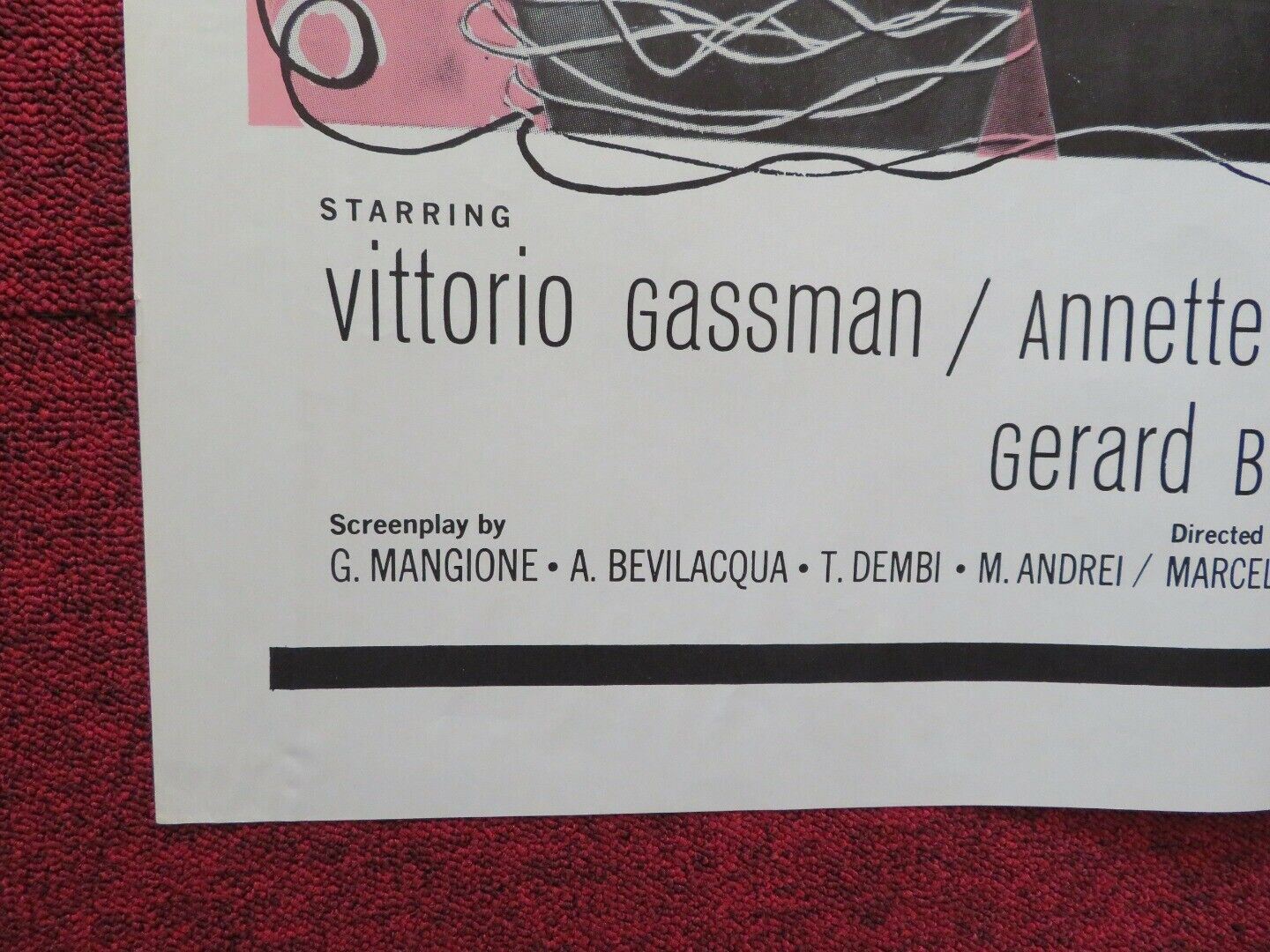 THE EYE OF THE NEEDLE  FOLDED US ONE SHEET POSTER VITTORIO GASSMAN 1963