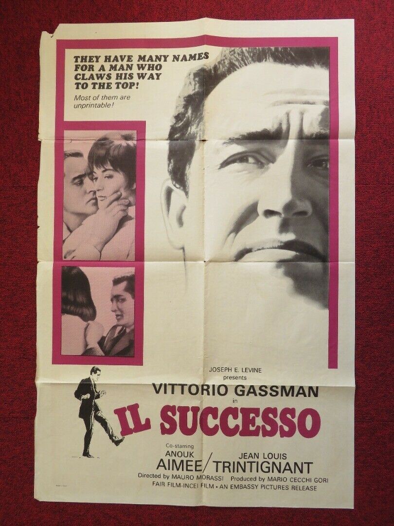 IL SUCCESSO  FOLDED US ONE SHEET POSTER VITTORIA GASSMAN 1963