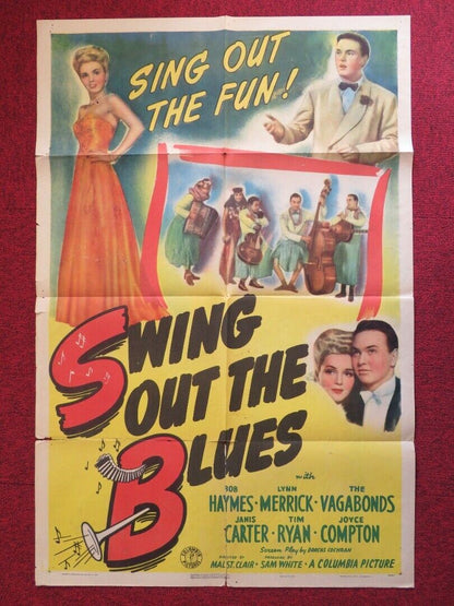 SWING OUT THE BLUES FOLDED US ONE SHEET POSTER BOB HAYMES LYNN MERRICK 1943