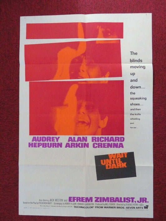 WAIT UNTIL DARK   FOLDED US ONE SHEET POSTER AUDREY HEPBURN ALAN ARKIN 1967