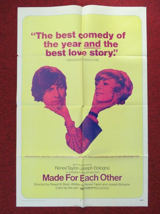 MADE FOR EACH OTHER  FOLDED US ONE SHEET POSTER RENEE TAYLOR JOSEPH BOLOGNA 1971