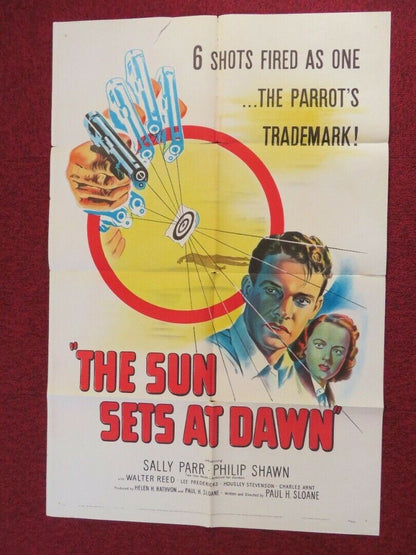 THE SUN SETS AT DAWN FOLDED US ONE SHEET POSTER  SALLY PARR PHILIP SHAWN 1950