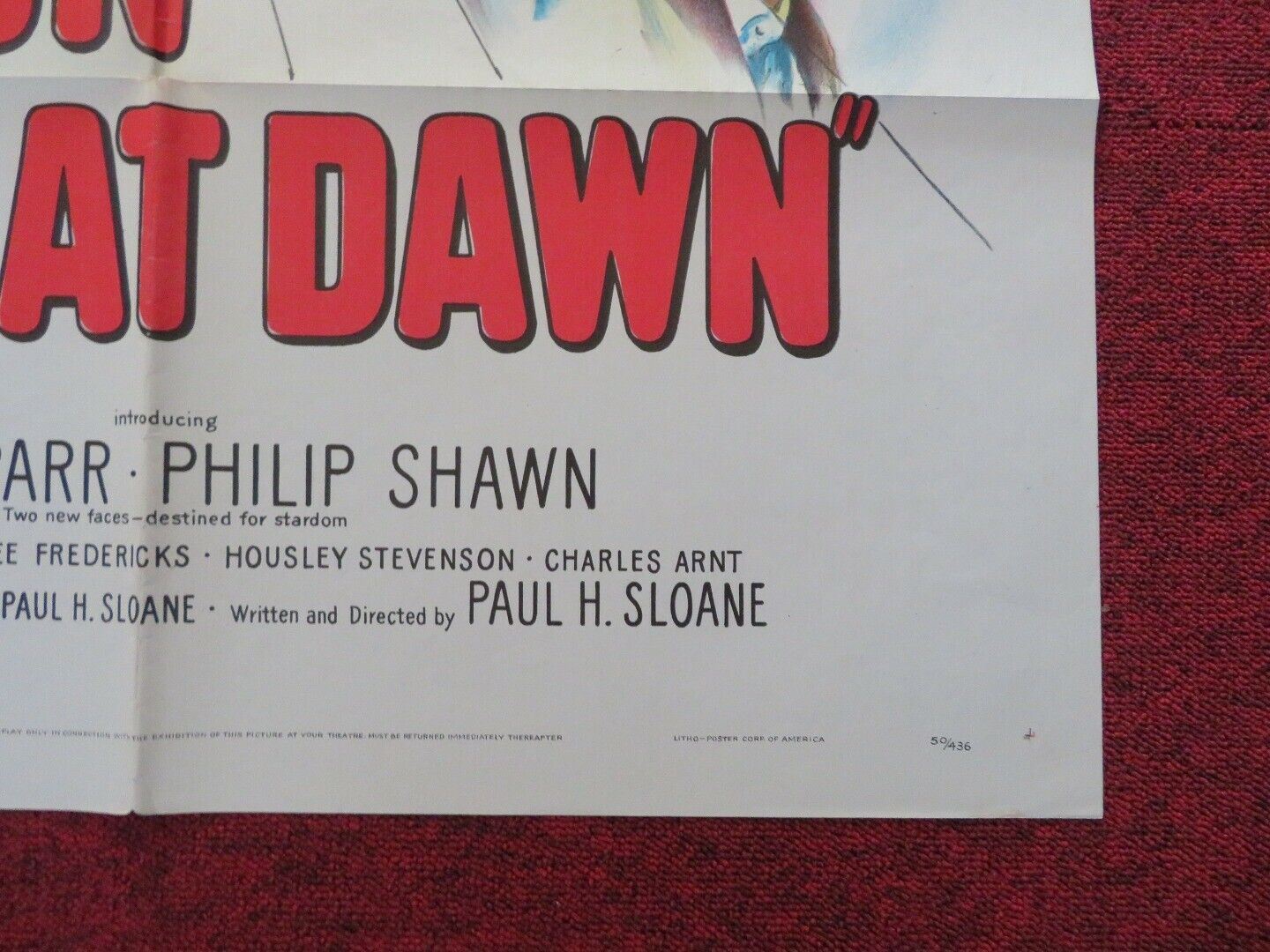 THE SUN SETS AT DAWN FOLDED US ONE SHEET POSTER  SALLY PARR PHILIP SHAWN 1950