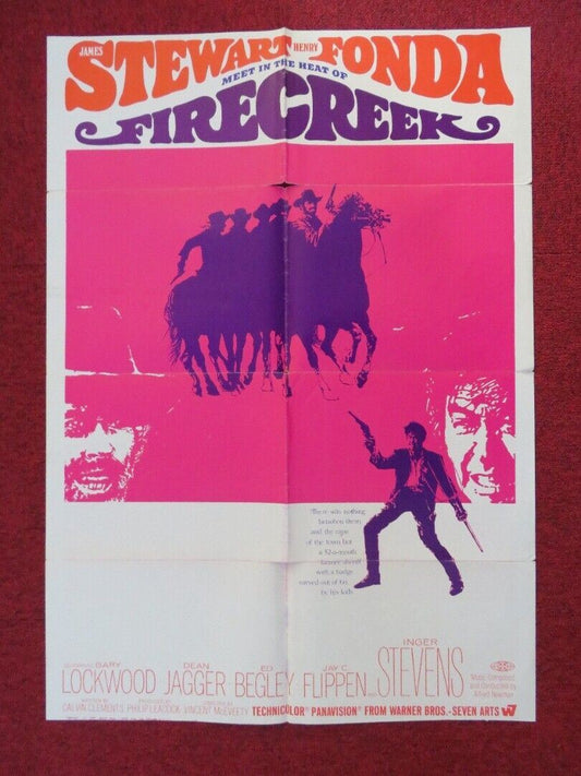 FIRECREEK  FOLDED US ONE SHEET POSTER HENRY FONDA JAMES STEWART 1968