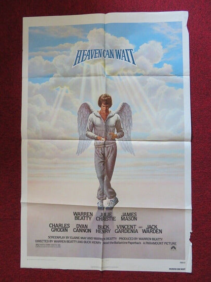 HEAVEN CAN WAIT FOLDED US ONE SHEET POSTER WARREN BEATTY JULOIE CHRISTIE 1978