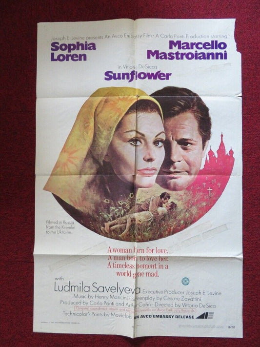 SUNFLOWER FOLDED US ONE SHEET POSTER LUDMILA SAVELYEVA 1970