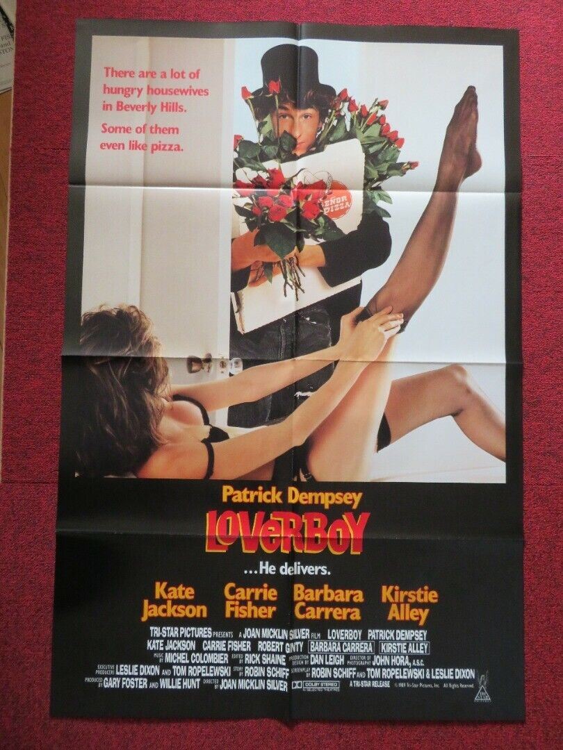 LOVERBOY  FOLDED US ONE SHEET POSTER KATE JACKSON CARRIE FISHER 1989