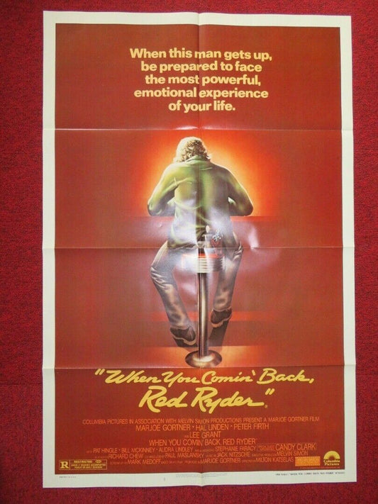 WHEN YOU COMIN' BACK, RED RYDER  FOLDED US ONE SHEET POSTER MARJOE GORTNER 1979