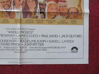 WHOLLY MOSES!  FOLDED US ONE SHEET POSTER DUDLEY MOORE RICHARD PRYOR 1980