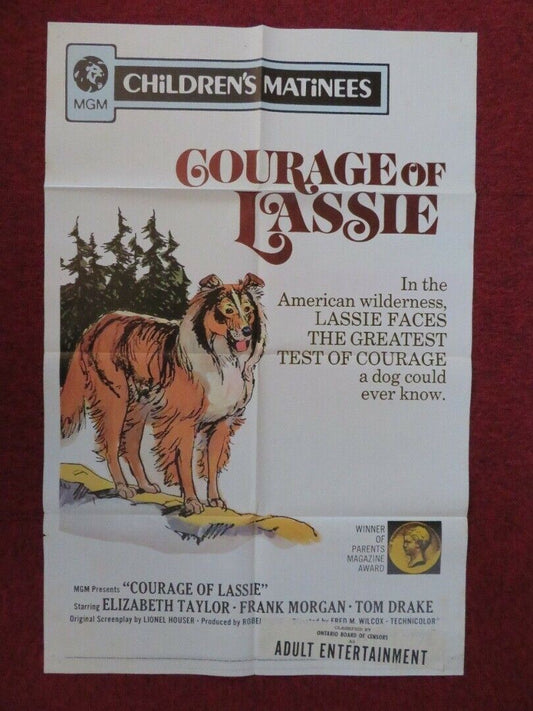 COURAGE OF LASSIE FOLDED US ONE SHEET POSTER  ELIZABETH TAYLOR  FRANK MORGAN '72