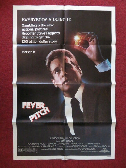 FEVER PITCH FOLDED US ONE SHEET POSTER RYAN O'NEAL 1985