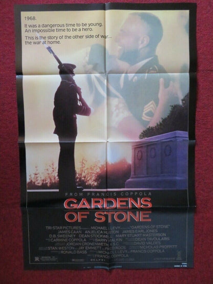 GARDENS OF STONE  FOLDED US ONE SHEET POSTER ANJELICA HUSTON JAMES CAAN 1987