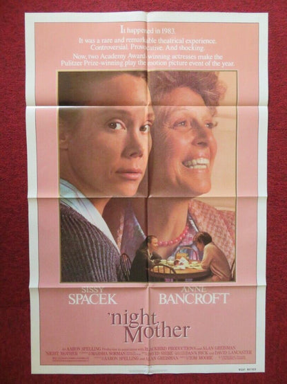 NIGHT MOTHER  FOLDED US ONE SHEET POSTER  SISSY SPACEK  ANNE BANCROFT 1986