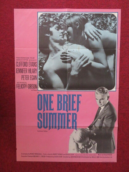 ONE BRIEF SUMMER  FOLDED US ONE SHEET POSTER  CLIFFORD EVANS  1971