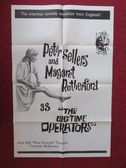 THE BIG TIME OPERATONS FOLDED US ONE SHEET POSTER  PETER SELLERS 1957