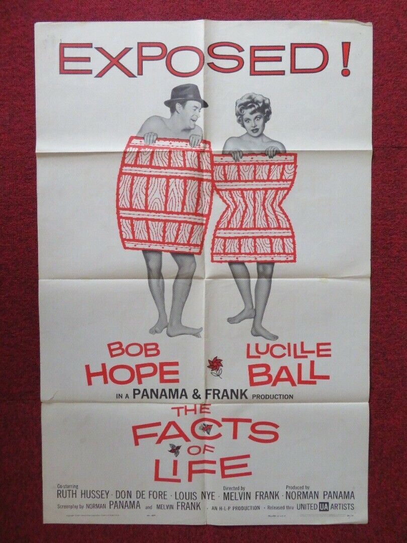 THE FACTS OF LIFE FOLDED US ONE SHEET POSTER BOB HOPE  LUCILLE BALL 1961