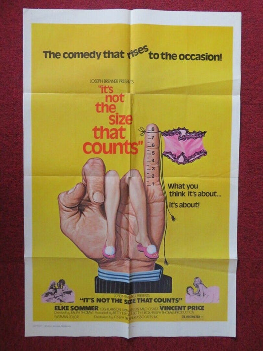 IT'S NOT THE SIZE THAT COUNTS FOLDED US ONE SHEET POSTER "LEIGH LAWSON  1974