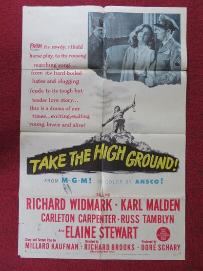 TAKE THE HIGH GROUND  FOLDED US ONE SHEET POSTER RICHARD WIDMARK KARL MALDEN '53