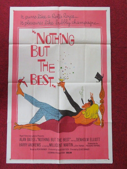 NOTHING BUT THE BEST  FOLDED US ONE SHEET POSTER ALAN BATES DENHOLM ELLIOTT 1964