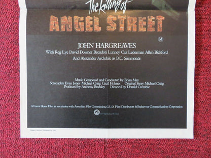 THE KILLING OF ANGEL STREET FOLDED AUSTRALIAN DAYBILL POSTER Elizabeth Alexander