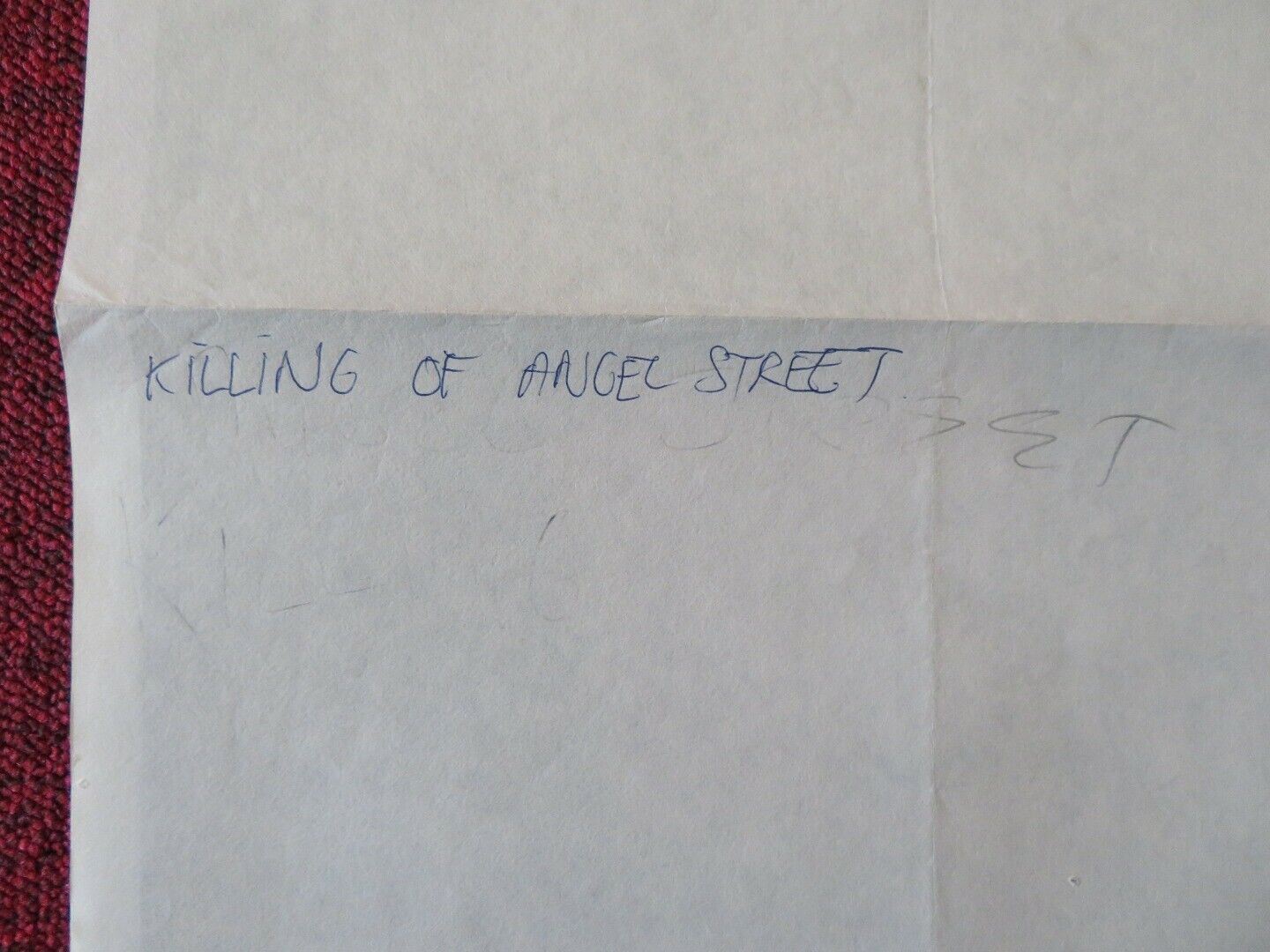 THE KILLING OF ANGEL STREET FOLDED AUSTRALIAN DAYBILL POSTER Elizabeth Alexander