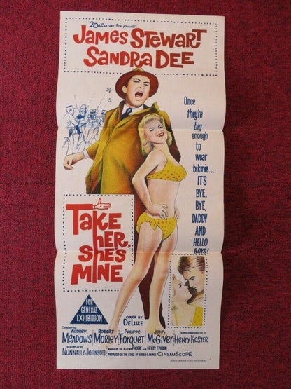 TAKE HER SHE'S MINE FOLDED AUSTRALIAN DAYBILL POSTER  James Stewart Sandra Dee