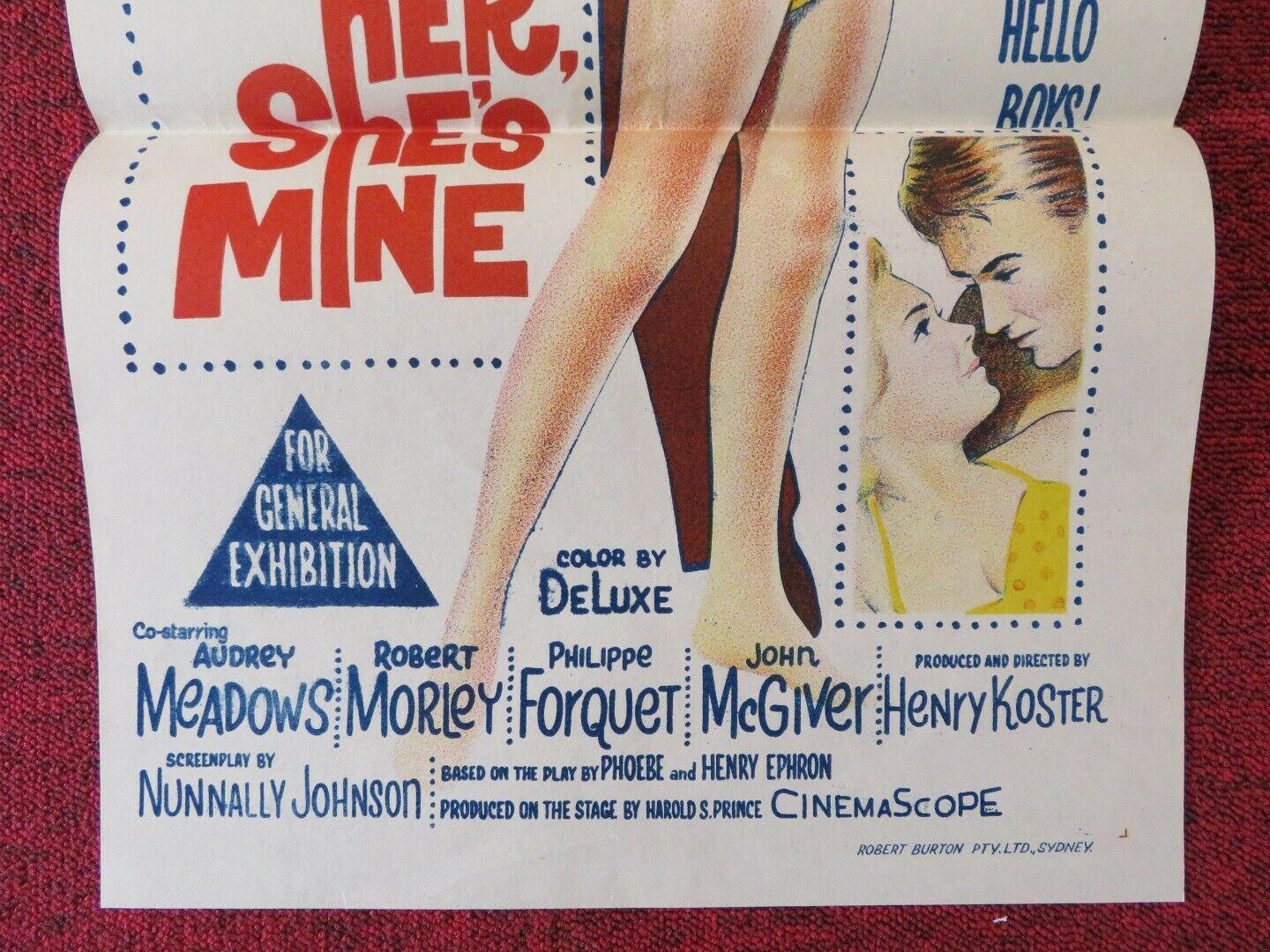 TAKE HER SHE'S MINE FOLDED AUSTRALIAN DAYBILL POSTER  James Stewart Sandra Dee