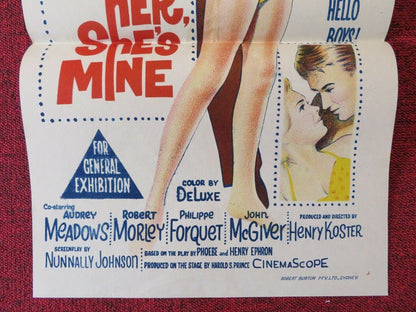 TAKE HER SHE'S MINE FOLDED AUSTRALIAN DAYBILL POSTER  James Stewart Sandra Dee