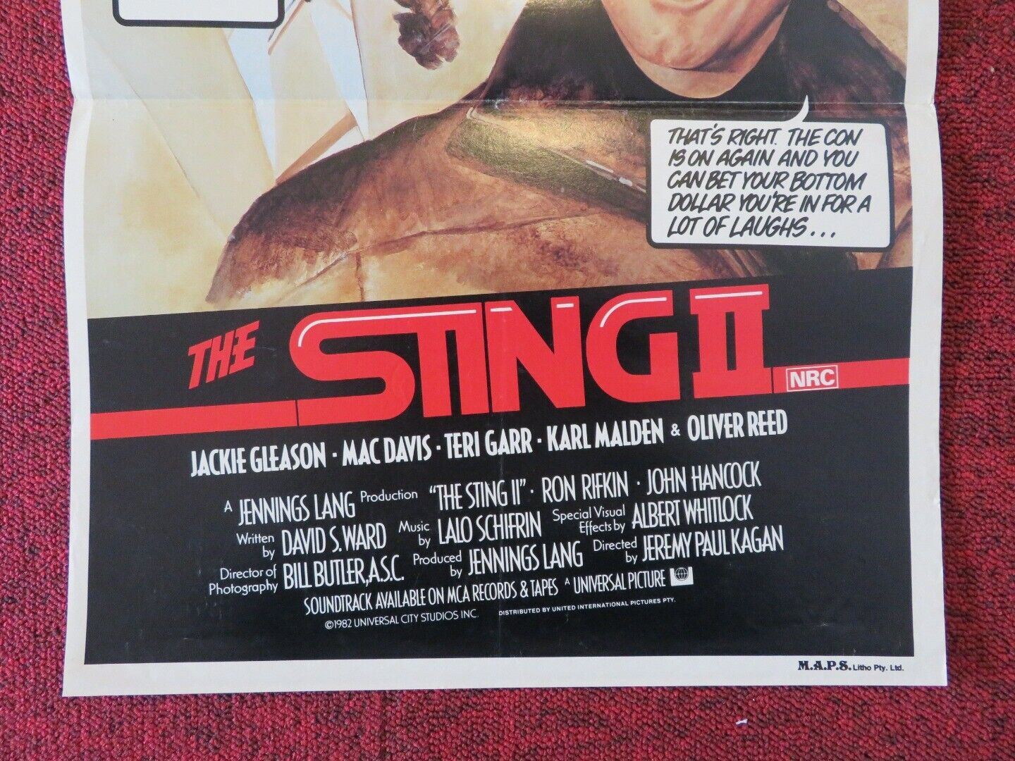 THE STING II FOLDED AUSTRALIAN DAYBILL POSTER Jackie Gleason Mac Davis 1983