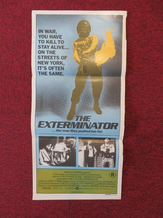 THE EXTERMINATOR FOLDED AUSTRALIAN DAYBILL POSTER  Christopher George 1980