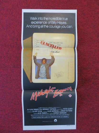 MIDNIGHT EXPRESS FOLDED AUSTRALIAN DAYBILL POSTER Oliver Stone Brad Davis 1978