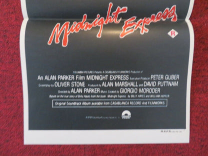 MIDNIGHT EXPRESS FOLDED AUSTRALIAN DAYBILL POSTER Oliver Stone Brad Davis 1978