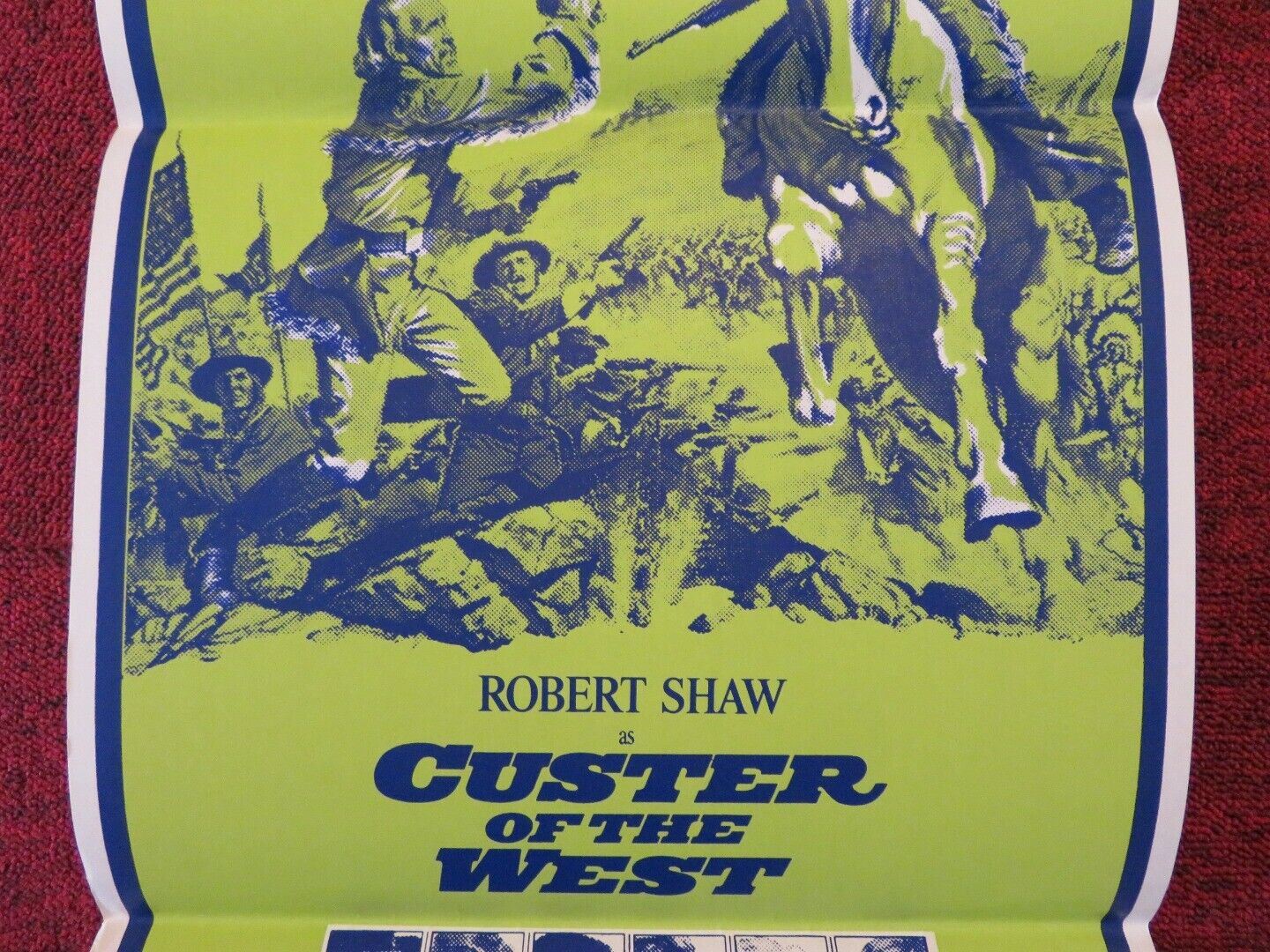 CUSTER OF THE WEST FOLDED AUSTRALIAN DAYBILL POSTER Robert Shaw 1967