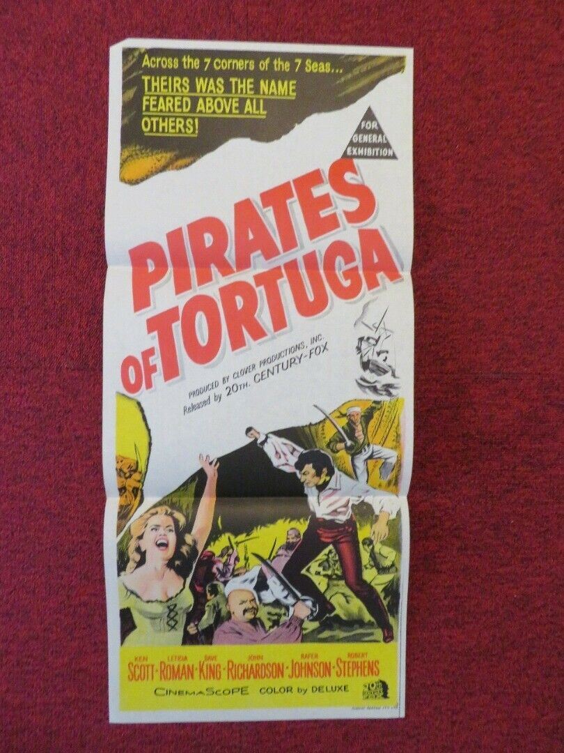 PIRATES OF TORTUGA FOLDED AUSTRALIAN DAYBILL POSTER KEN SCOTT LETÍCIA ROMÁN 1961