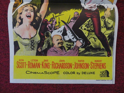 PIRATES OF TORTUGA FOLDED AUSTRALIAN DAYBILL POSTER KEN SCOTT LETÍCIA ROMÁN 1961