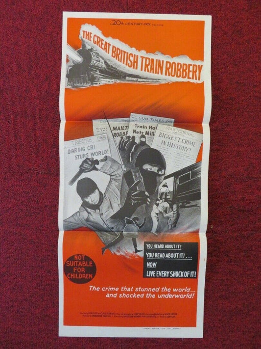 THE GREAT BRITISH TRAIN ROBBERY FOLDED AUSTRALIAN DAYBILL POSTER 1966