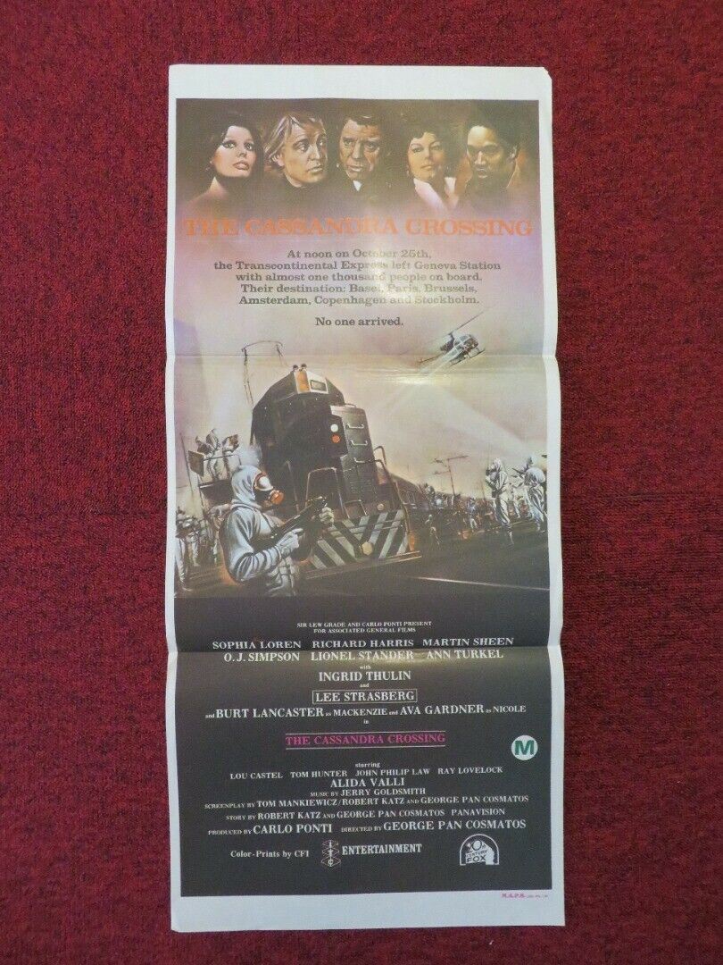 THE CASSANDRA CROSSING FOLDED AUSTRALIAN DAYBILL POSTER SOPHIA LOREN 1976