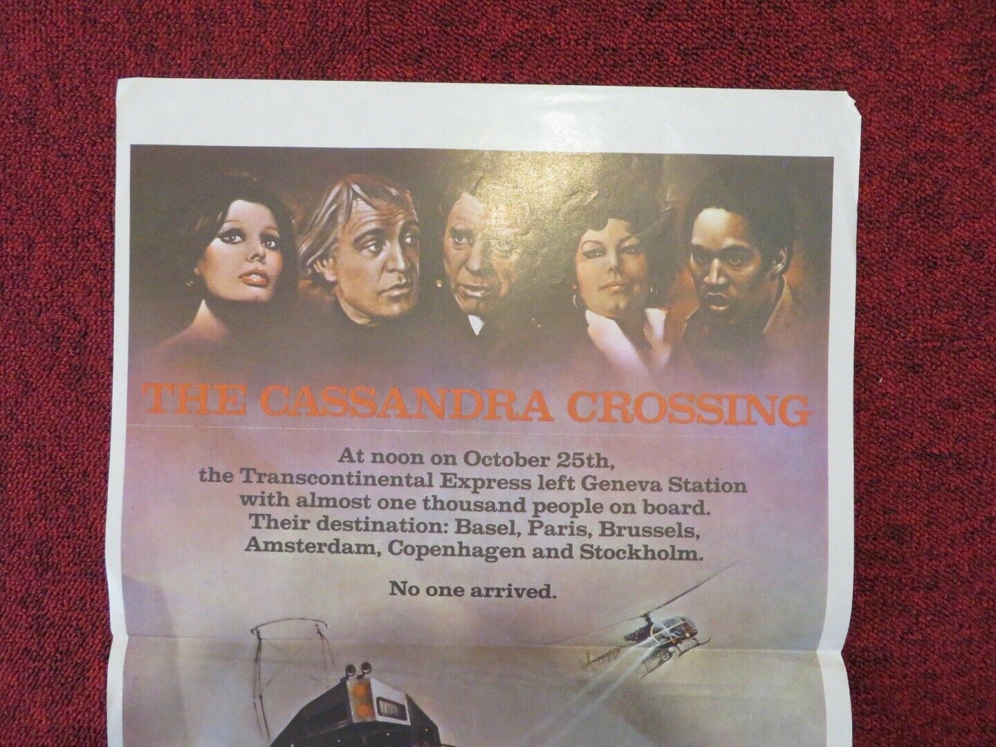 THE CASSANDRA CROSSING FOLDED AUSTRALIAN DAYBILL POSTER SOPHIA LOREN 1976