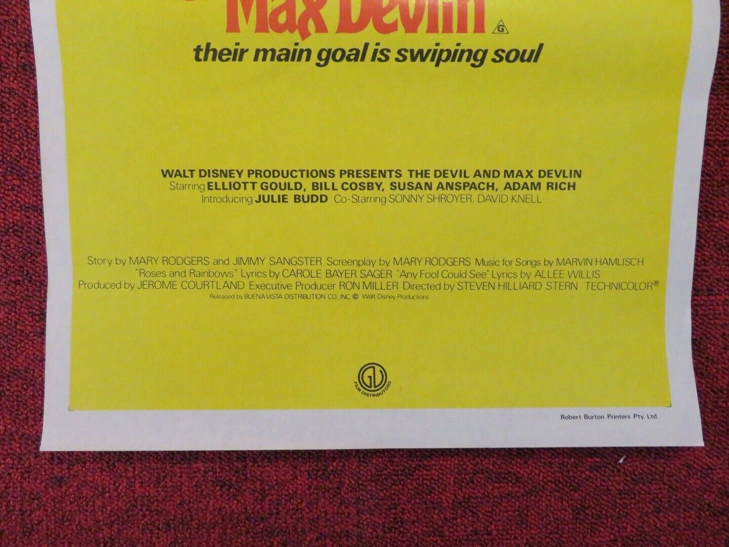 THE DEVIL AND MAX DEVLIN FOLDED AUSTRALIAN DAYBILL POSTER ELLIOTT GOULD 1981