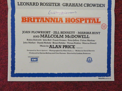 BRITANNINA HOSPITAL FOLDED AUSTRALIAN DAYBILL POSTER LEONARD ROSSITER 1982