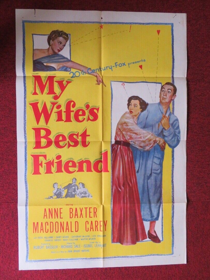 MY WIFE'S BEST FRIEND FOLDED US ONE SHEET POSTER  ANNEX BAXTER MACDONALD 1952