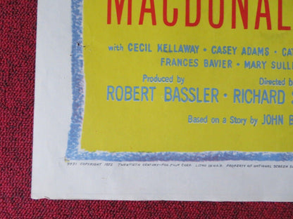 MY WIFE'S BEST FRIEND FOLDED US ONE SHEET POSTER  ANNEX BAXTER MACDONALD 1952