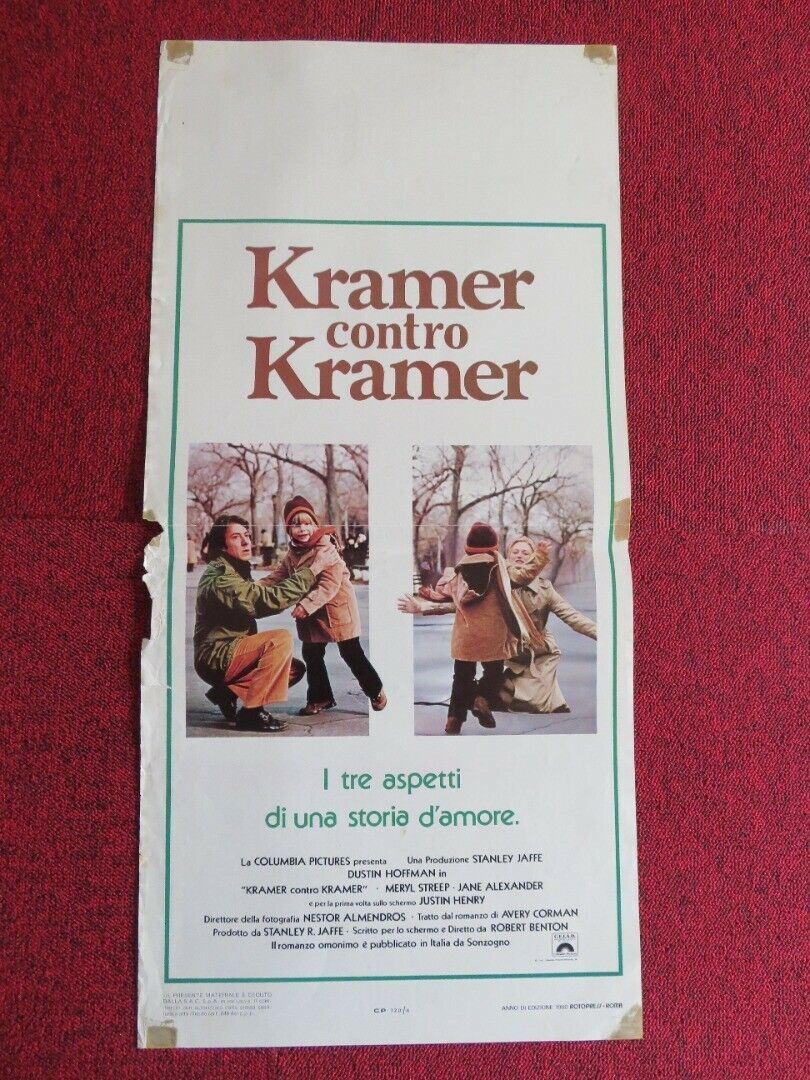 KRAMER CONTRO KRAMER ITALIAN LOCANDINA (27.5"x13.5") POSTER HOFFMAN 1979