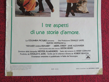 KRAMER CONTRO KRAMER ITALIAN LOCANDINA (27.5"x13.5") POSTER HOFFMAN 1979