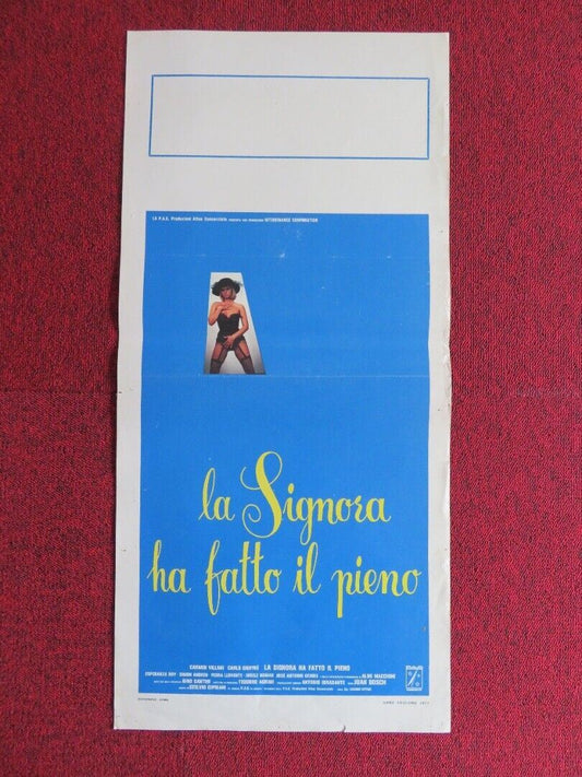 LA SIGMORA HA FATTO IL PIENO ITALIAN LOCANDINA (27.5"x13") POSTER 1977