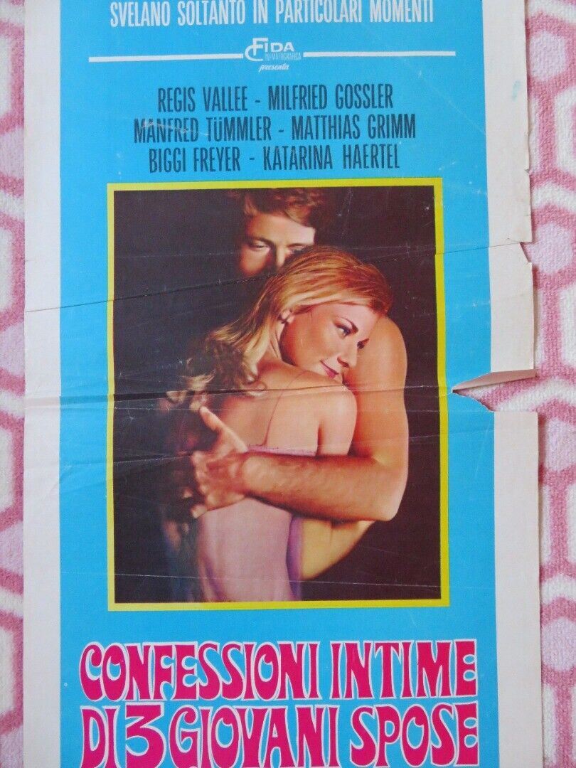 CONFESSIONI INTIME DI 3 GIOVANI SPOSE ITALIAN LOCANDINA (27.5"x13") POSTER 1969