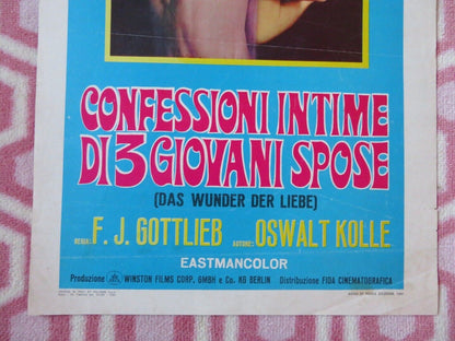 CONFESSIONI INTIME DI 3 GIOVANI SPOSE ITALIAN LOCANDINA (27.5"x13") POSTER 1969