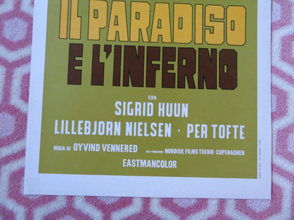 IL PARADISO E L'INFERNO /Heaven and Hell ITALIAN LOCANDINA(27.5"x13") POSTER '69